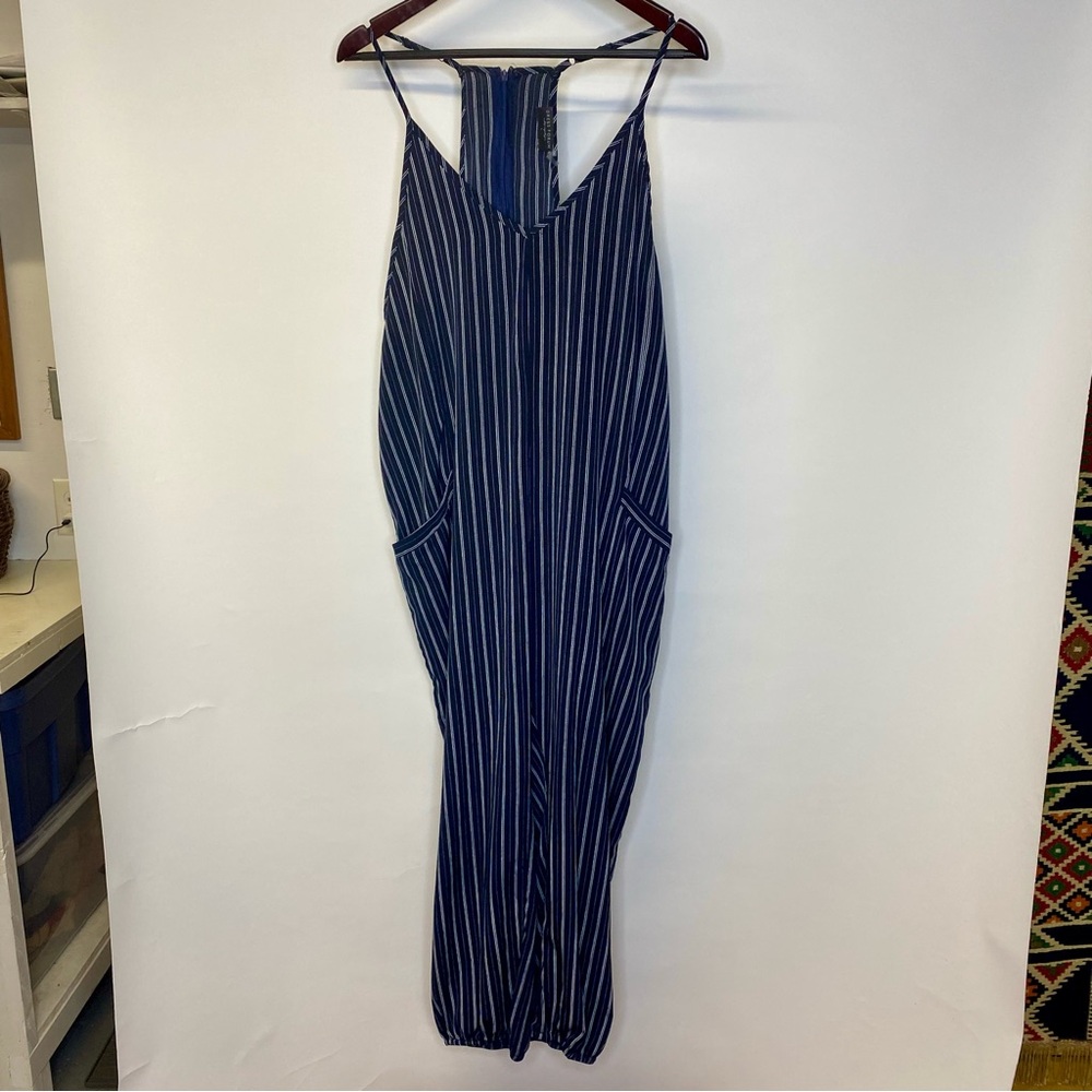 Striped jumpsuit with pockets